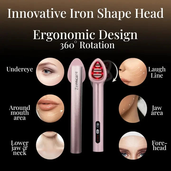 7-in-1 LED Light Therapy Facial Wand, EMS Microcurrent Face