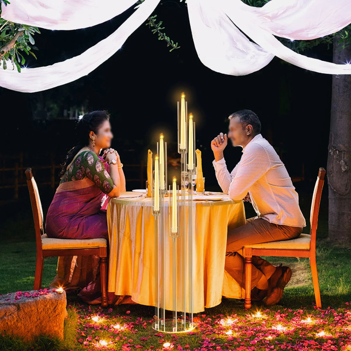 Acrylic Arm Candelabra Clear Floor for