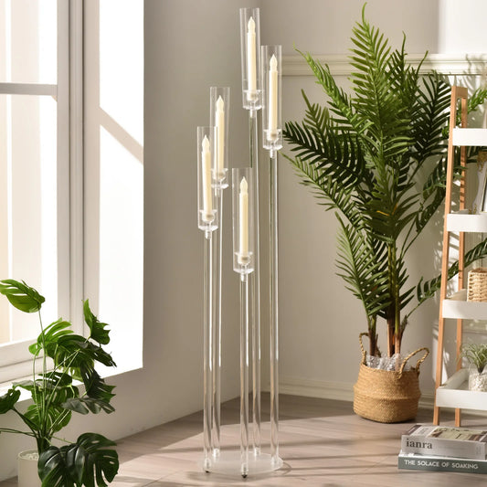 Acrylic Arm Candelabra Clear Floor for