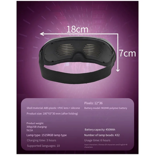 A59t Light Glasses Luminous LED Mask Bluetooth Shining