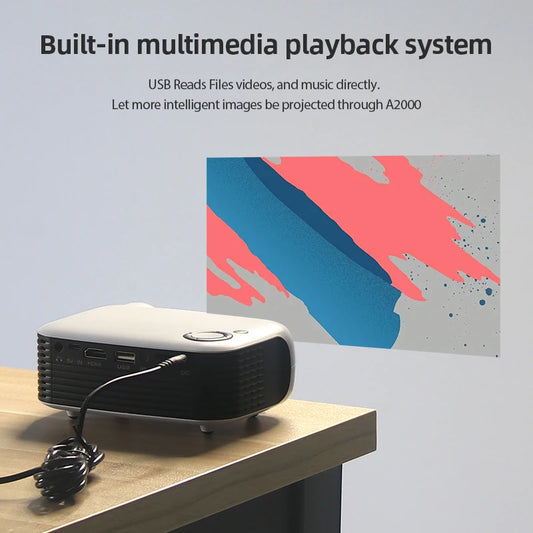 A2000 Mini Projector Portable Home Cinema LED Video